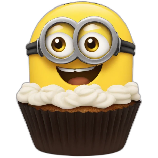 Happy minion cupcake  emoji