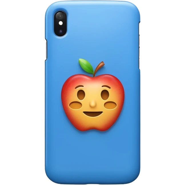 apple style emoji of a smartphone with a blue case emoji