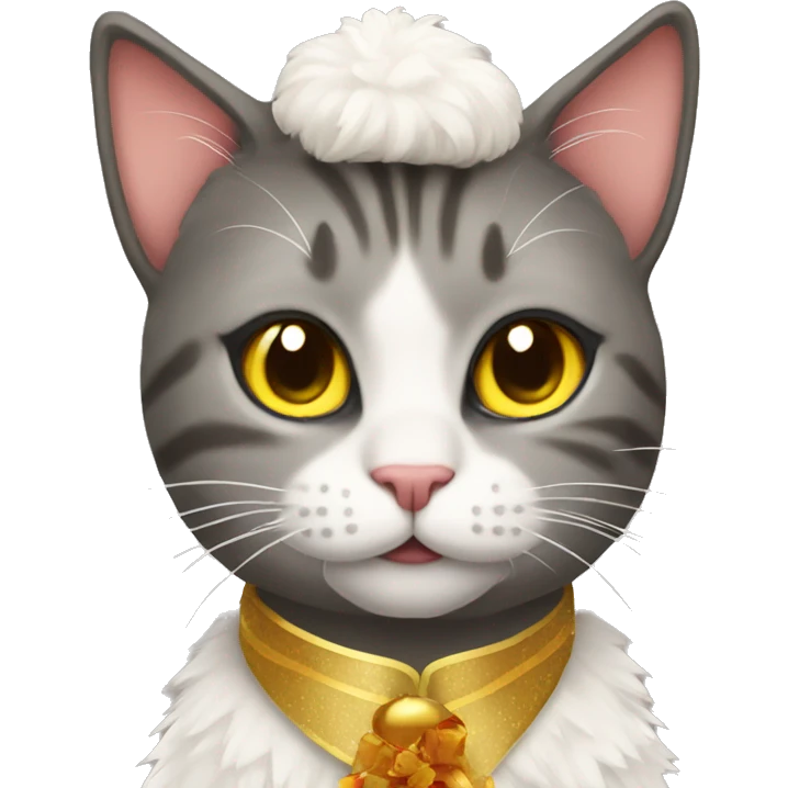 Cat wearing a new year costum emoji