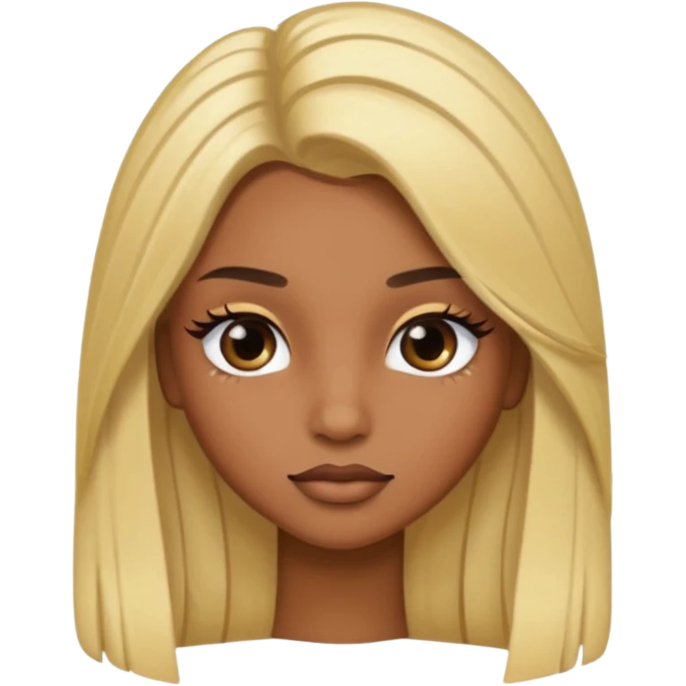 brown skin long blonde hair with long lashes emoji