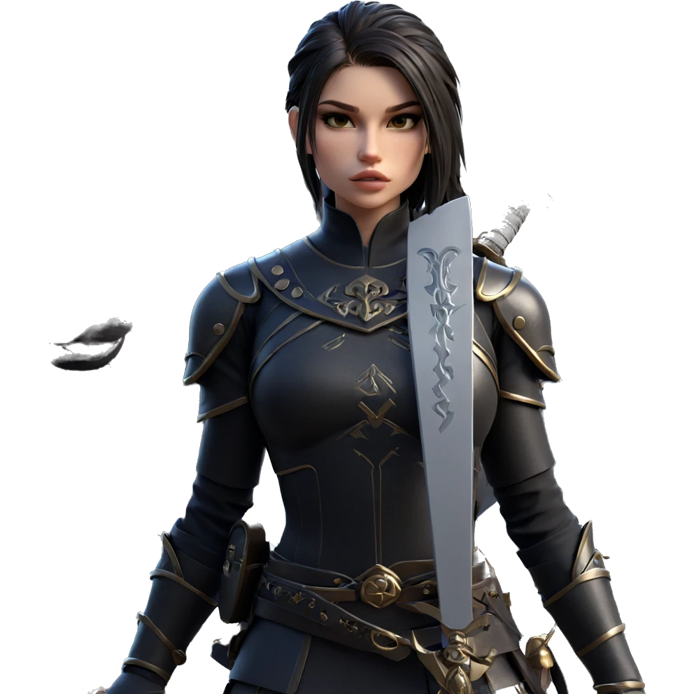 warrior girl with sword emoji