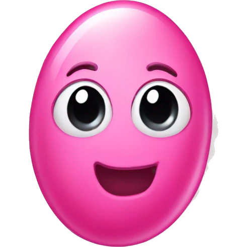 A pretty pink jellybean emoji