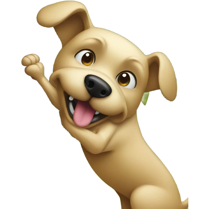Dog peeing on a tree emoji