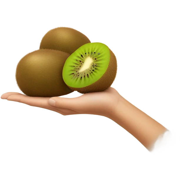 2 tan kiwi fruits with tan baby arm in middle emoji