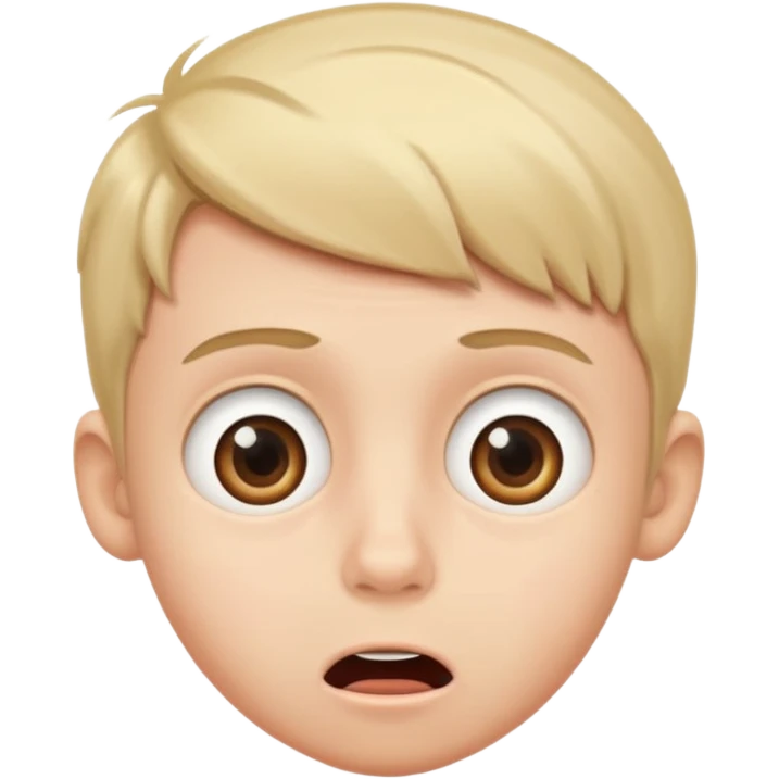Boy with an extremely surpised face emoji