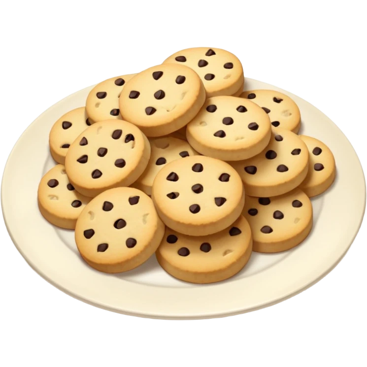 A plate of shortbread biscuits full of chocolate emoji