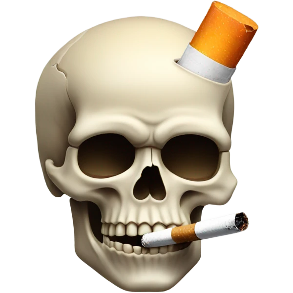 skull with a cigarette (sick emoji) emoji