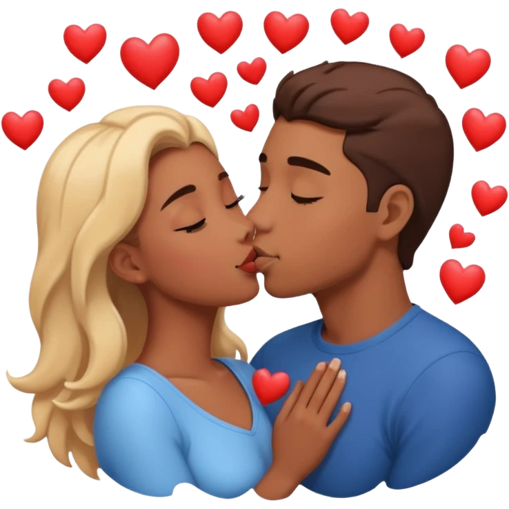 Loving couple kissing, Love, hearts. emoji