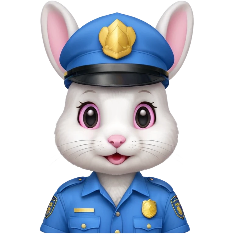 cute Rabbit police, blue uniform including helmet of uniform emoji