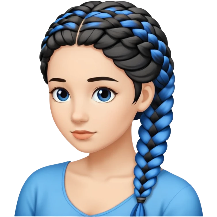 nữ, tóc tết lọn xanh lọn đen emoji