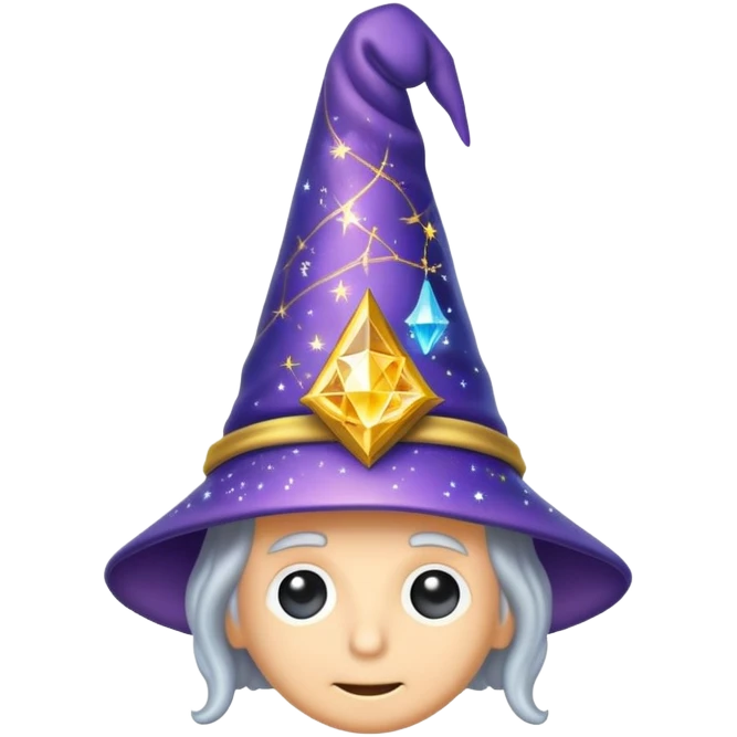 wizard's brain with wizard hat and sparkles emoji