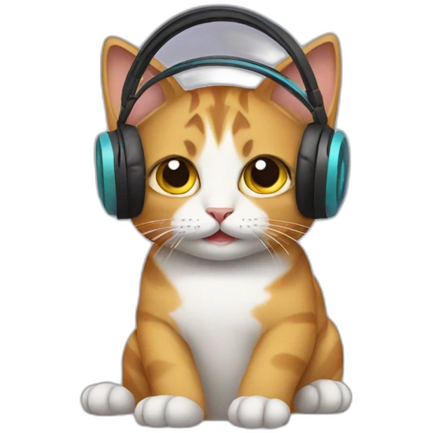 cat with headphones emoji
