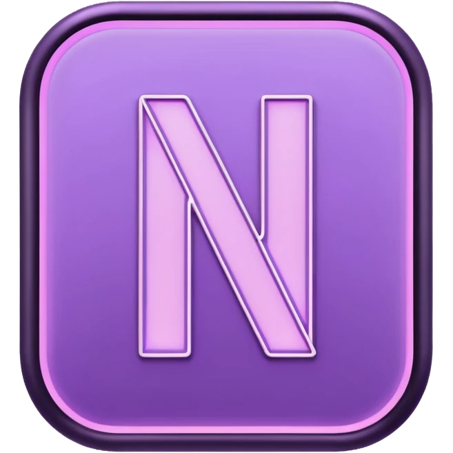 Netflix aesthetic "N" logo in pastel purple with illuminated outline emoji