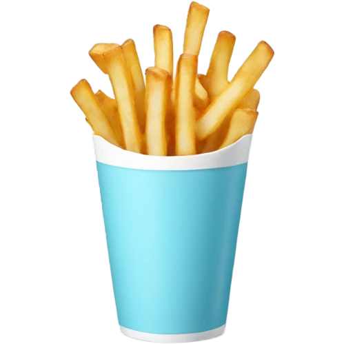 Fries and a shake in a light blue cup emoji