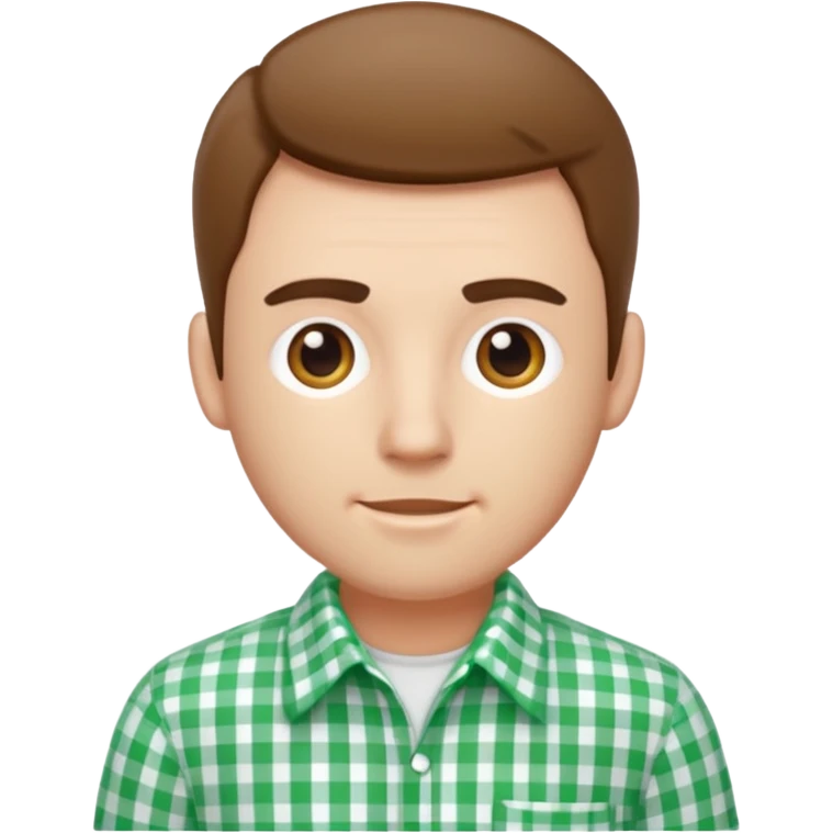 green white gingham shirted man emoji