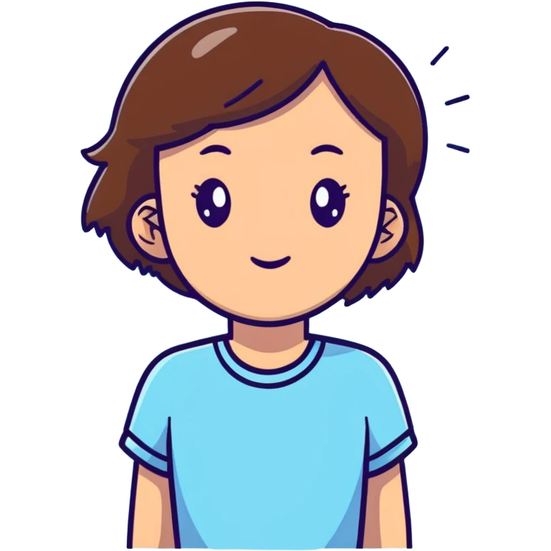 brown haired girl sweating emoji