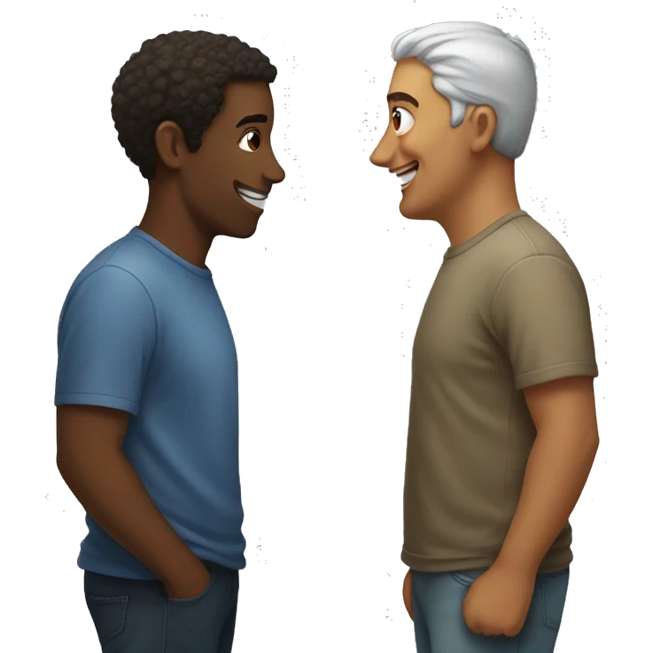 two peoples talking face to face emoji