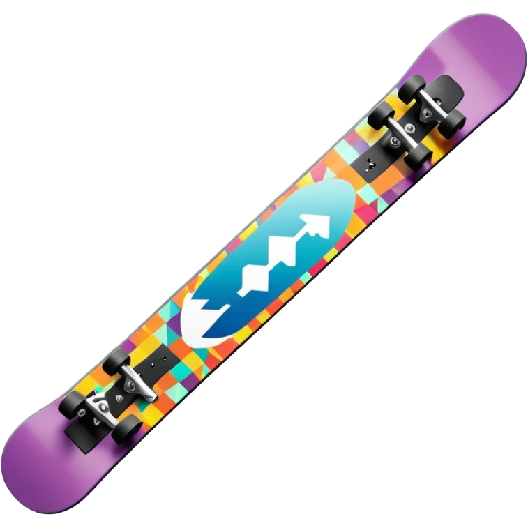 colorful patterned snowboard emoji