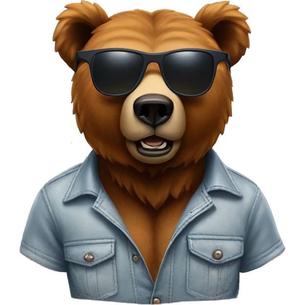 Chicago Bear with sunglasses  emoji