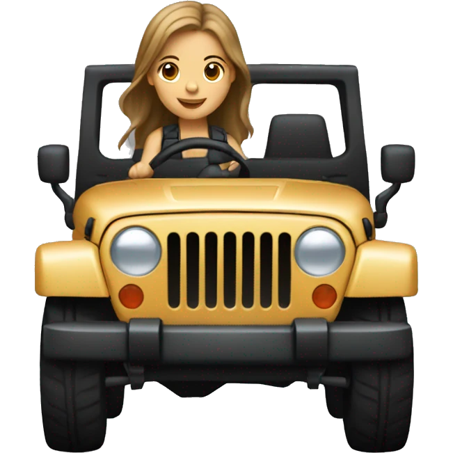 light brown hair girl driving black jeep emoji