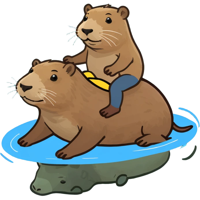Sea otter riding a cabybara  emoji