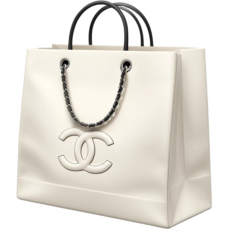 White Chanel shopping bag emoji