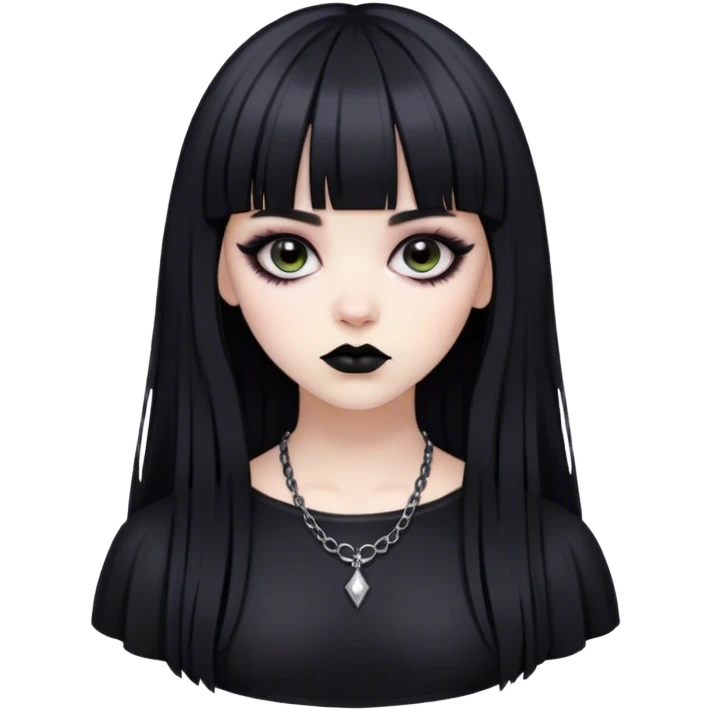 Latina goth girl with bangs emoji