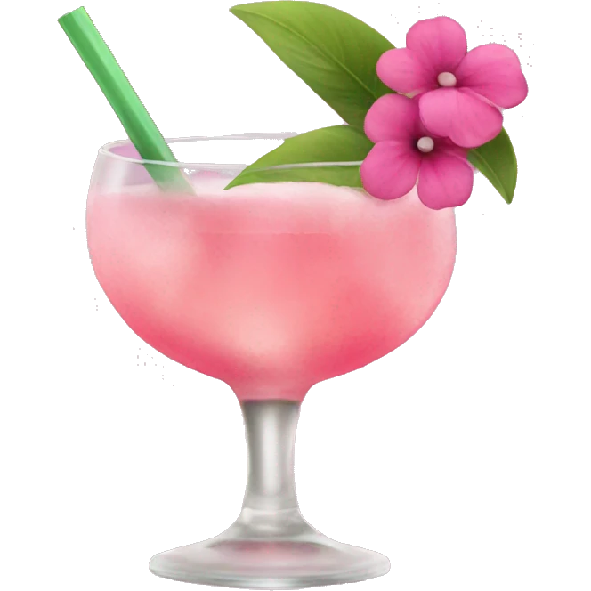 Cocktail with pink flowers emoji