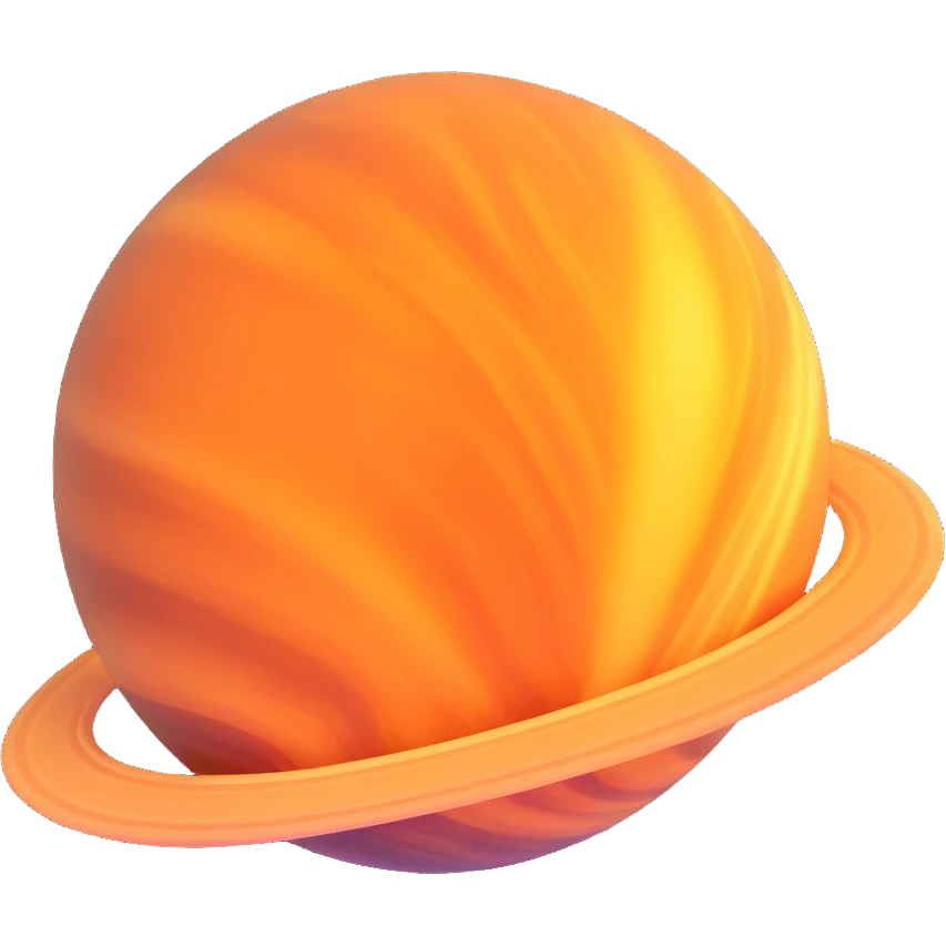 Planet Venus, circular, no rings, with swirling clouds emoji