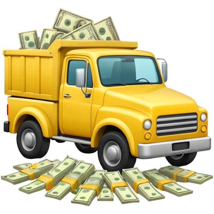 yellow truck with money emoji