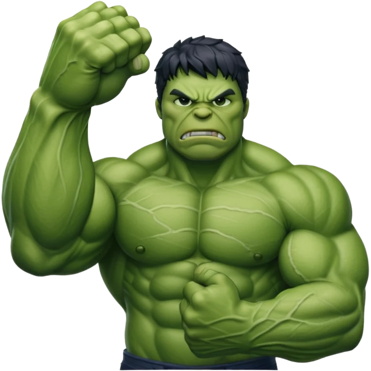 big muscular green hulks fist  emoji