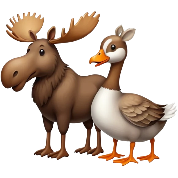 Moose and a goose emoji