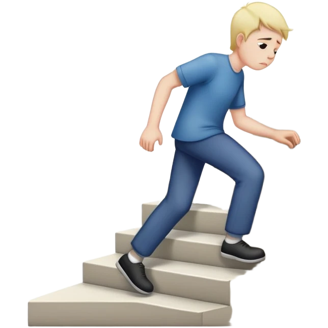 Man going down 📉📉📉📉📈📈 stairs ￼ emoji