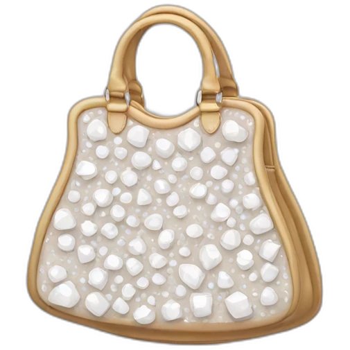 handbag fully covered with white brilliants and big brilliant in the center emoji