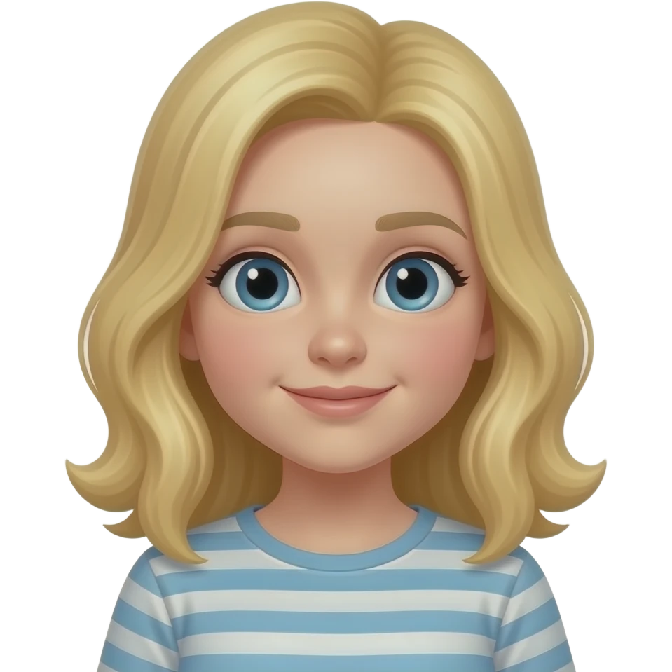 Girl with blonde hair that looks dumb emoji