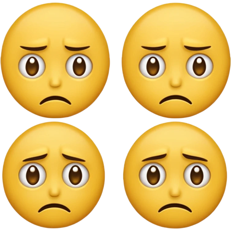 two emojis not happy stuck together no pink cheeks only two  emoji