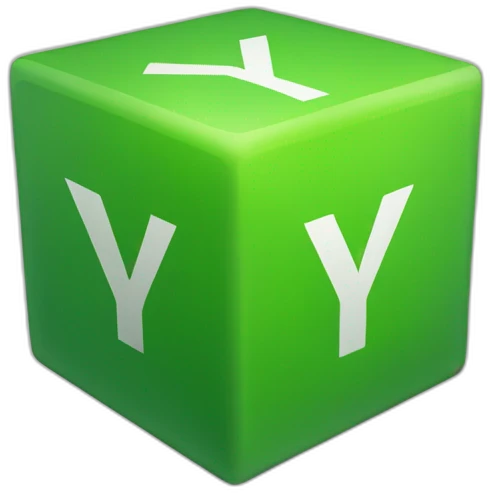 A green cube with the letter Y on the side emoji