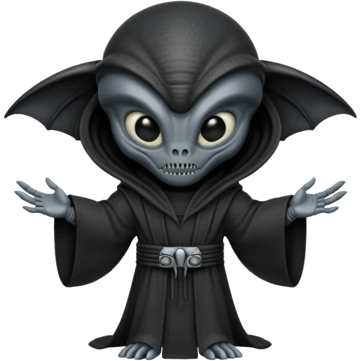 a xenomorph from aliens wearing a robe emoji