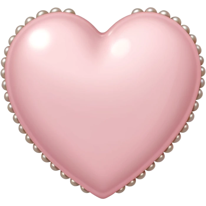 Pale pink heart with pale pink pearls around it  emoji