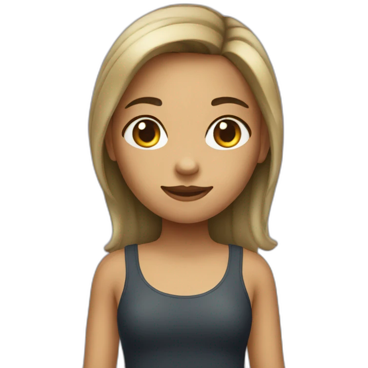 Girl with a croc top emoji