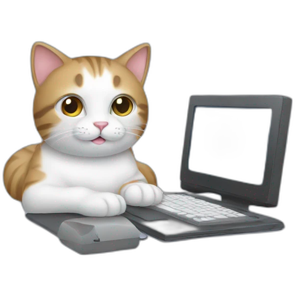 cat with computer emoji
