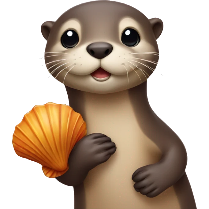 Otter with seashell emoji
