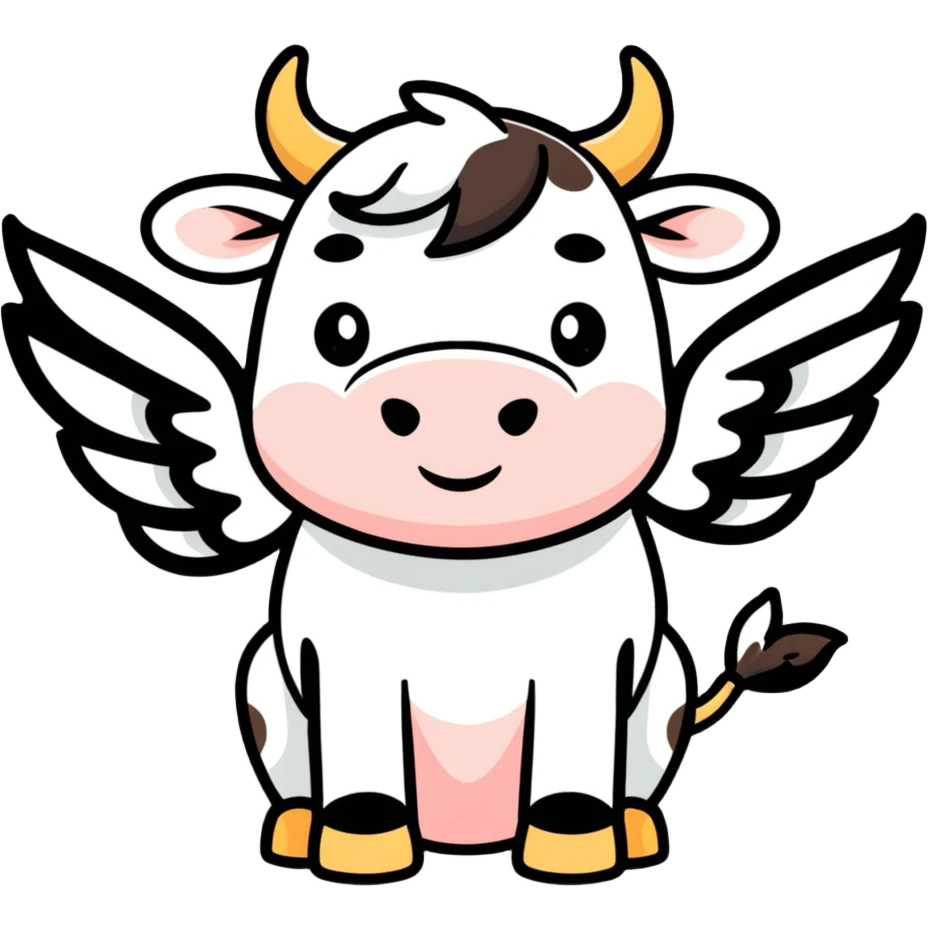 A flying cow with Wings Named „maxim“ emoji