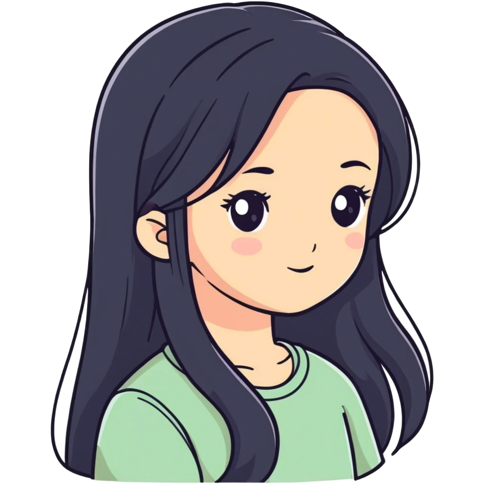 Girl with black hair  emoji