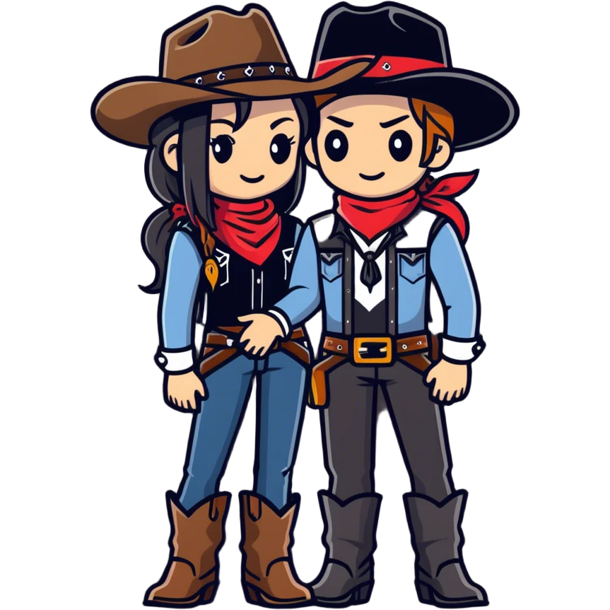 Cowboy Couple Gothic  emoji
