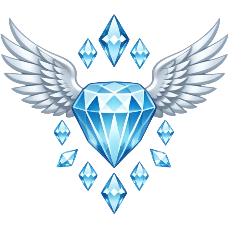 holy diamond emblem with white wings and diamond in the middle emoji