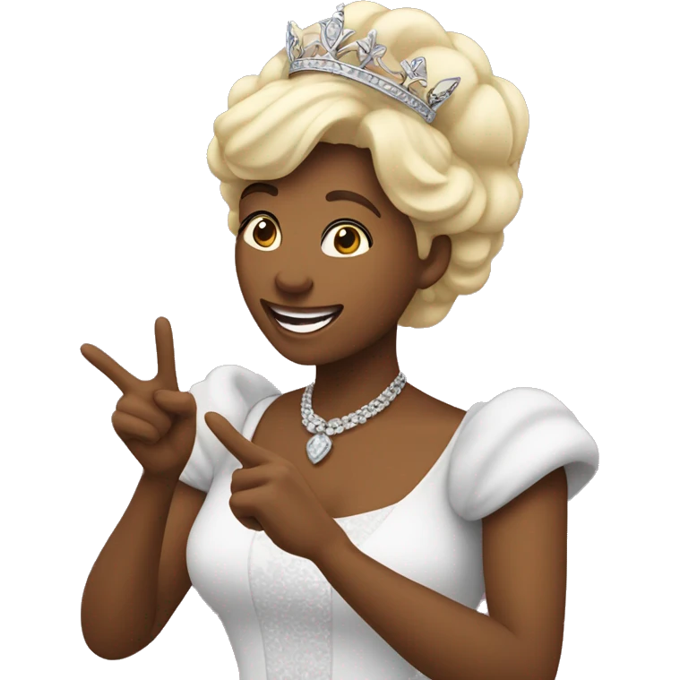 Woman encouraging friend saying you go queen! emoji