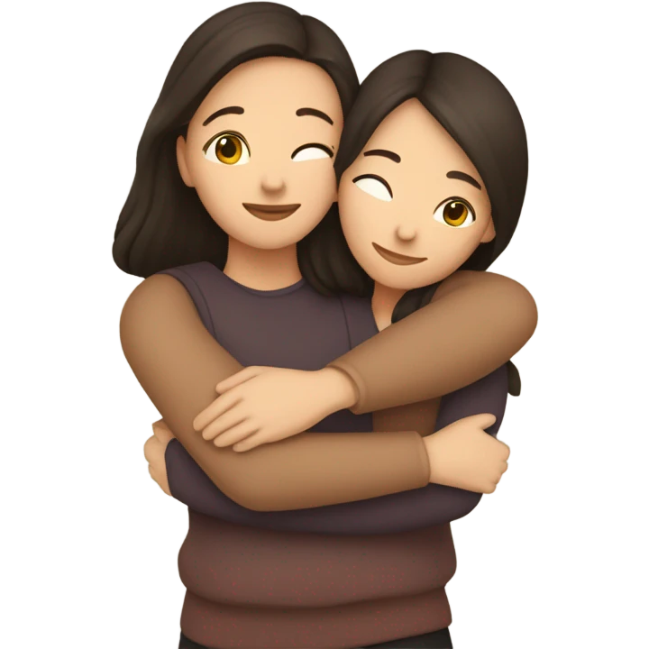 Brunette hug emoji