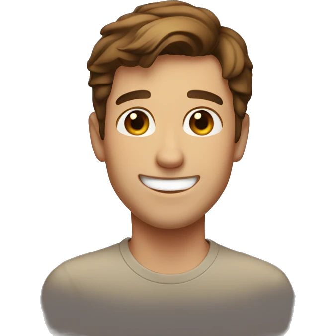 smiling guy with brown hair.  emoji