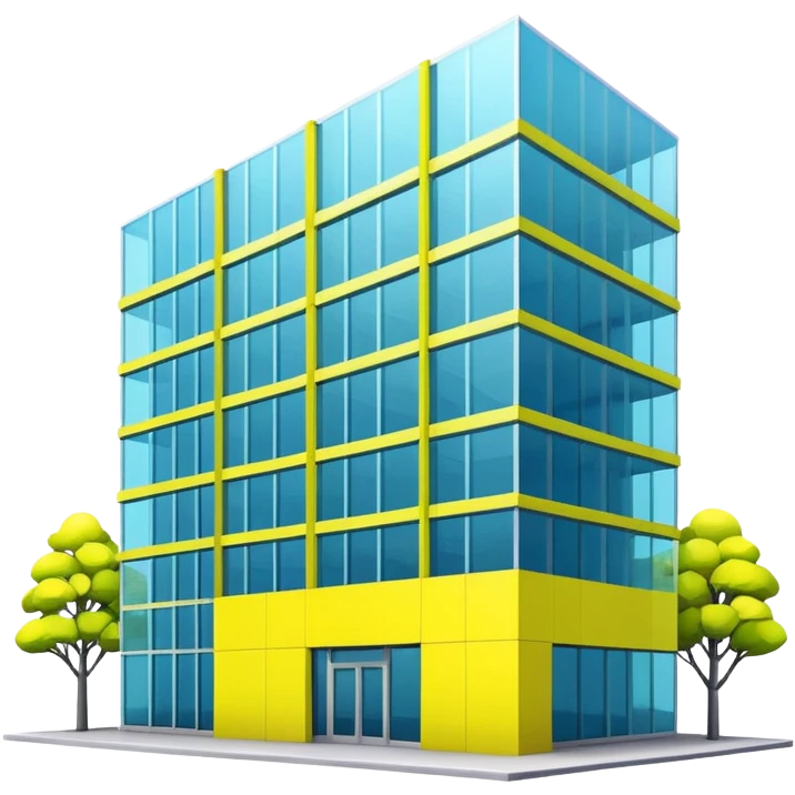 modern office building with neon yellow accents emoji